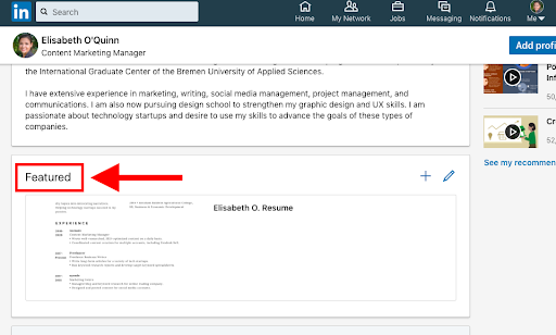 Featured LinkedIn Resume