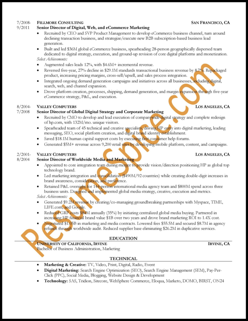 Sample Resume 3.2 - Resumespice